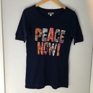 Lucky Brand Vintage Peace Now Graphic Tee L